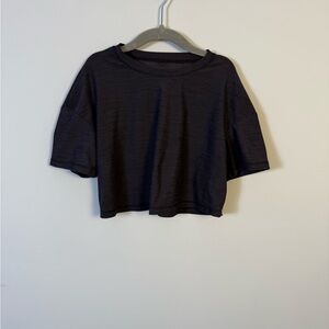 Girls Crop Activewear Black Shirt Size 6-7